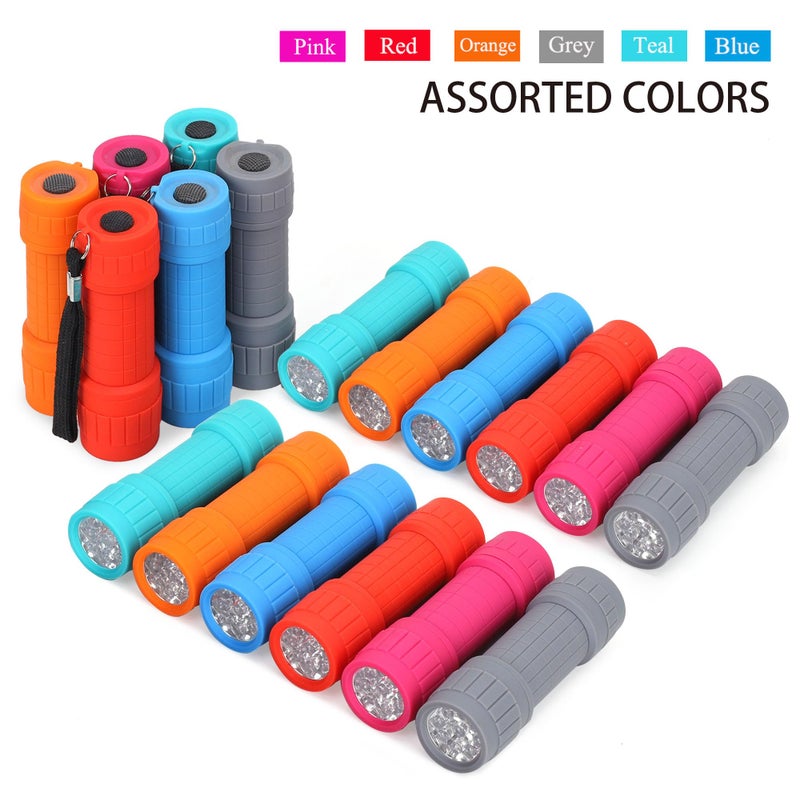 FASTPRO 18-Pack, 9-LED Mini Flashlight Set, AAA Batteries are Included and Pre-Installed, Perfect for Class Teaching, Camping, Wedding Favor - Image 4